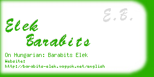 elek barabits business card